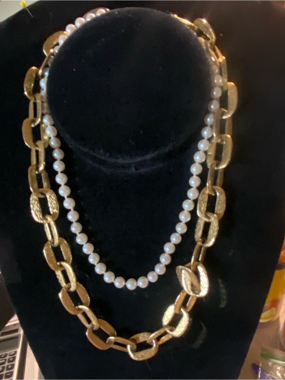 2-1 Signed Vtg. Napier Gold-tone 
W/ Signed Napier pearl Necklaces